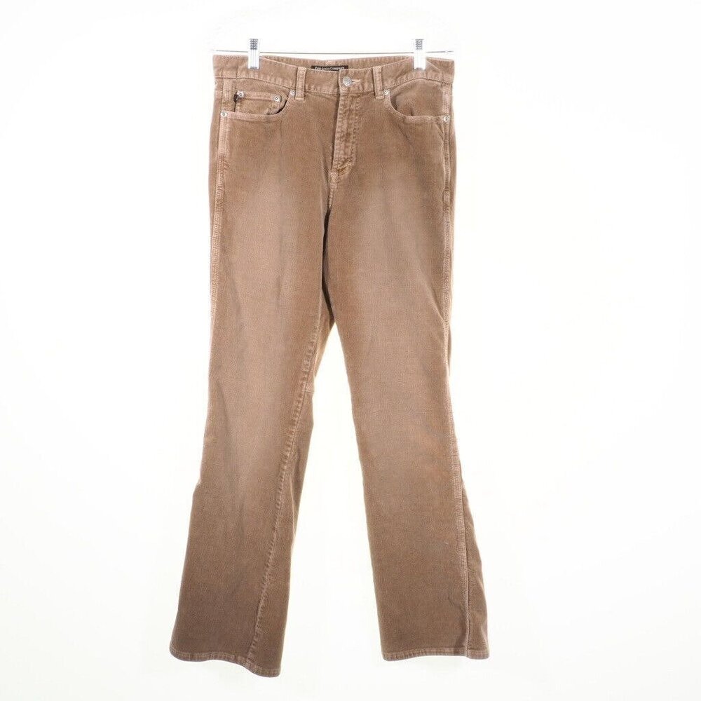 Ralph Lauren Womens Corduroy Pants Size 10 Light Tan Stretch Boot Cut 32 x 32